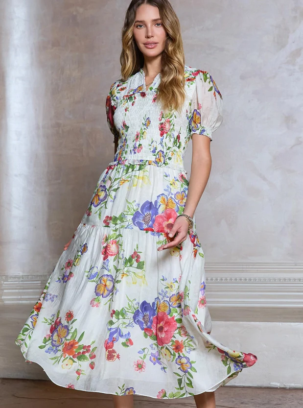 Botanical Garden Smocked Dress - Image 3