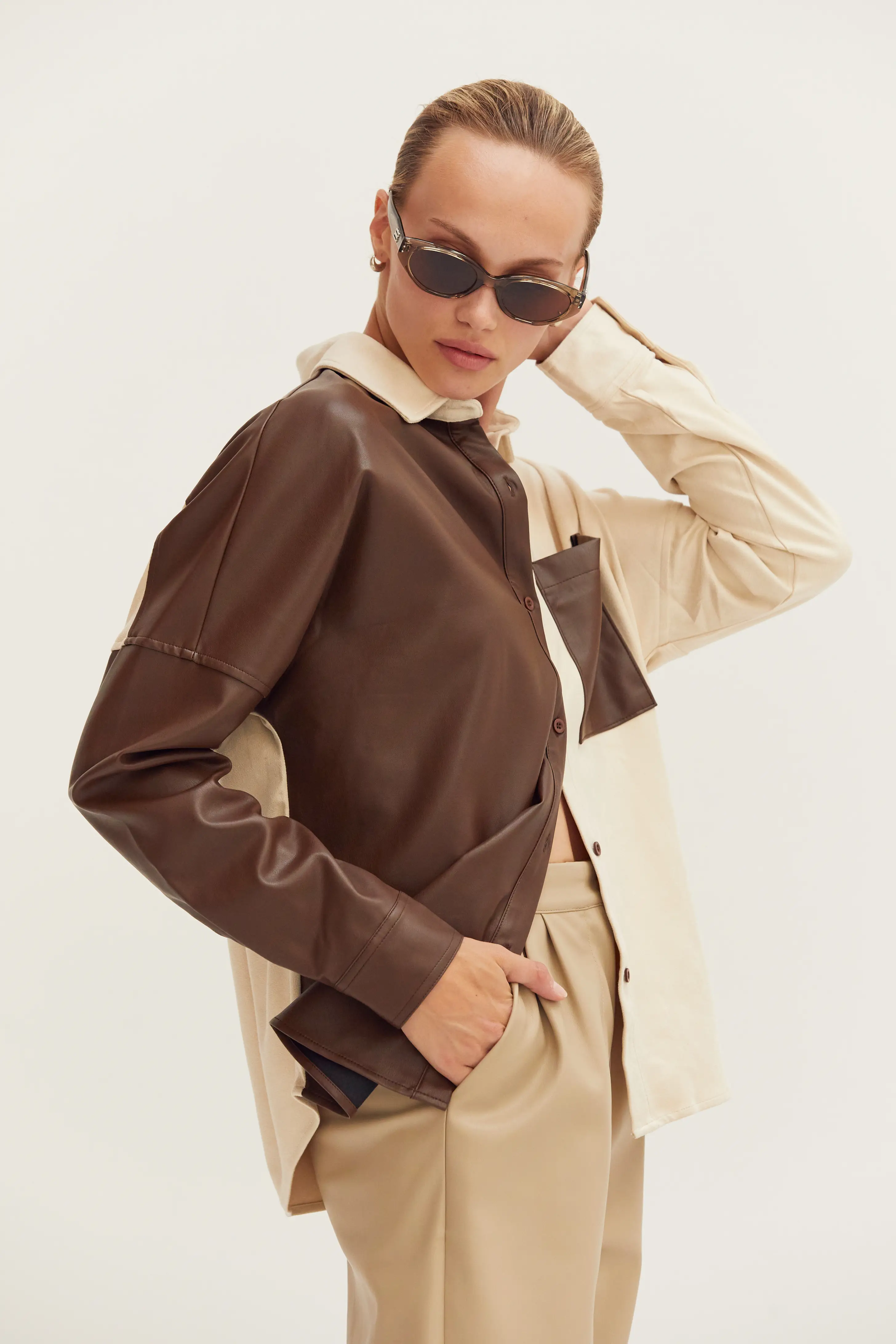 Leather Block Button Down - Image 3