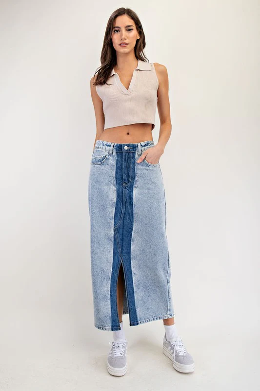Spring Is Near Denim Skirt