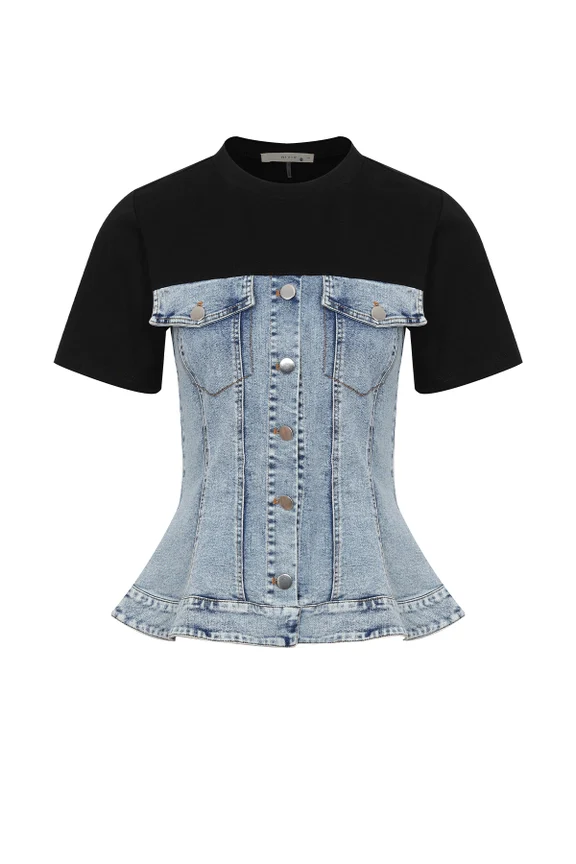 Tres Chic Denim Top - Image 4