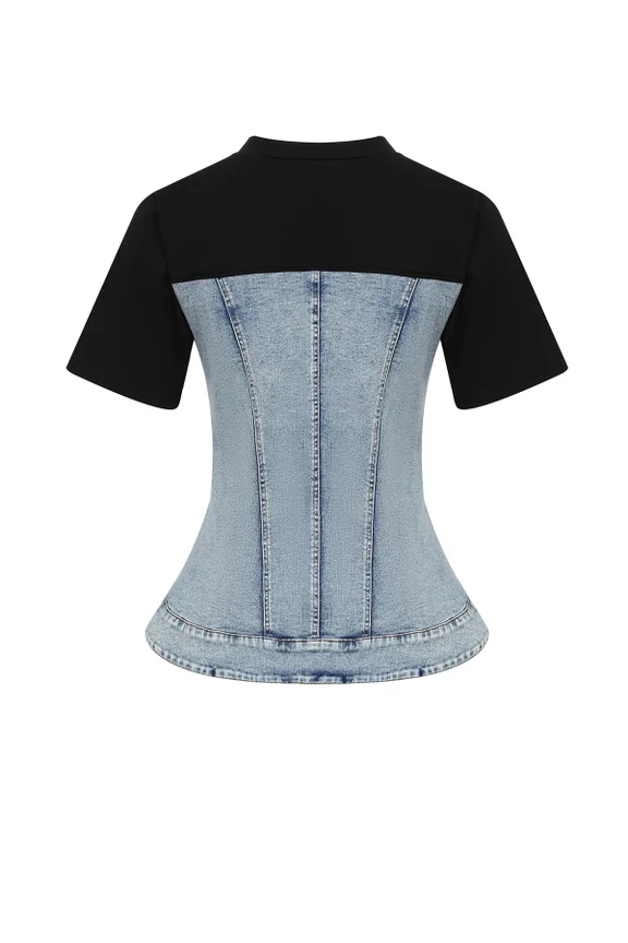 Tres Chic Denim Top - Image 7