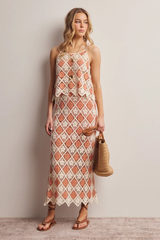 Diamond Club Crochet Skirt