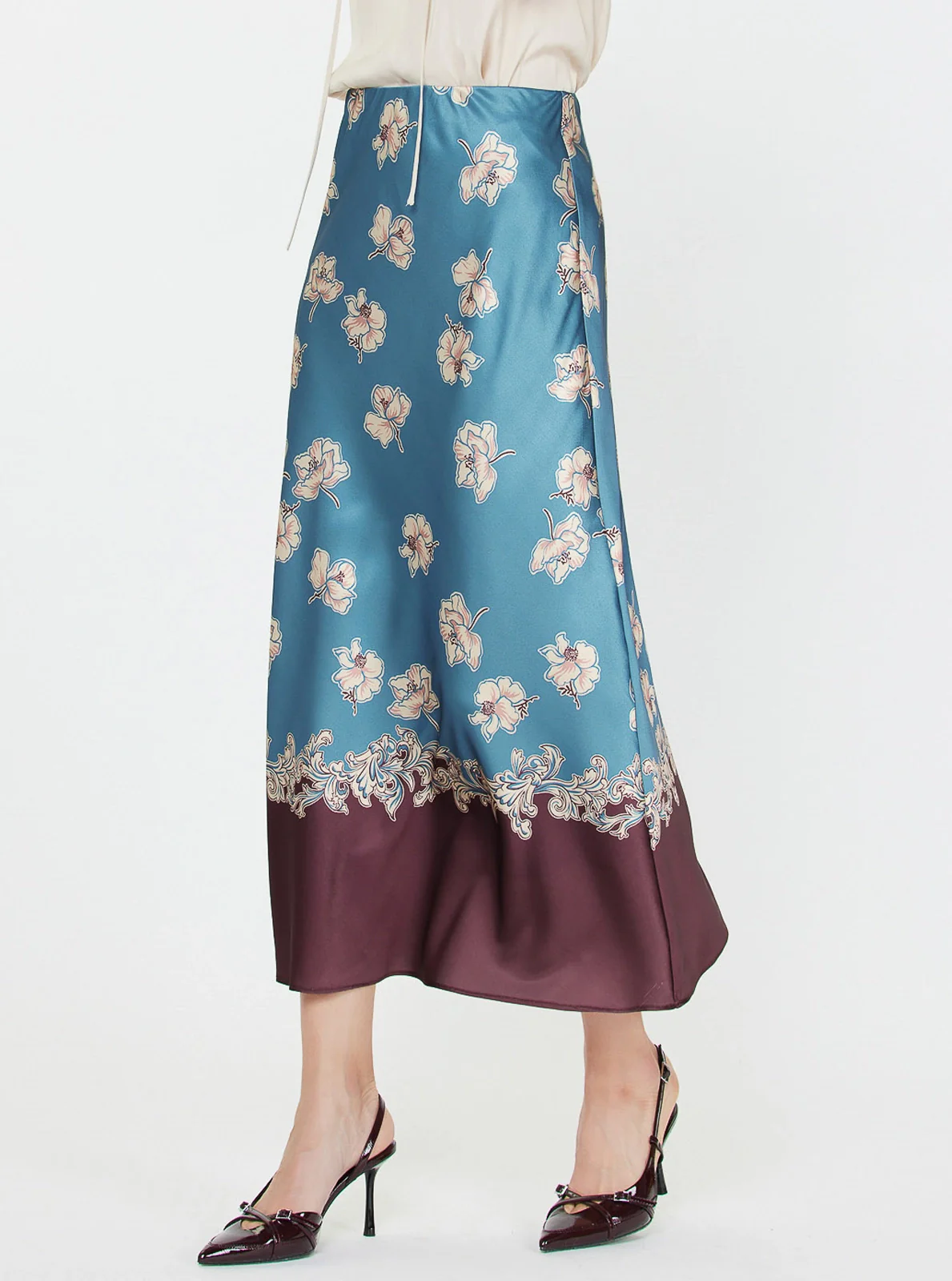 Elegance Floral Slip Skirt - Image 2