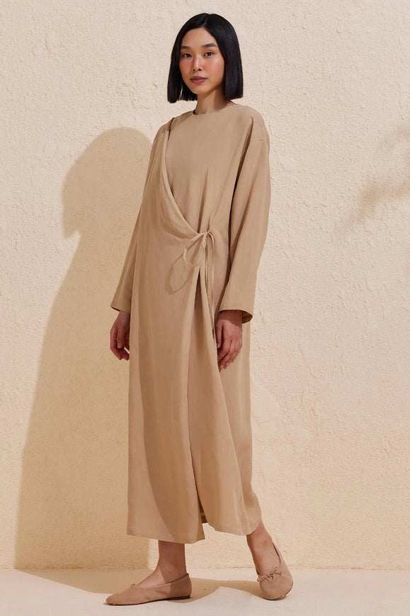 Enchanted Linen Wrap Dress - Image 2
