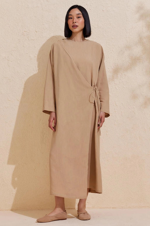 Enchanted Linen Wrap Dress - Image 3