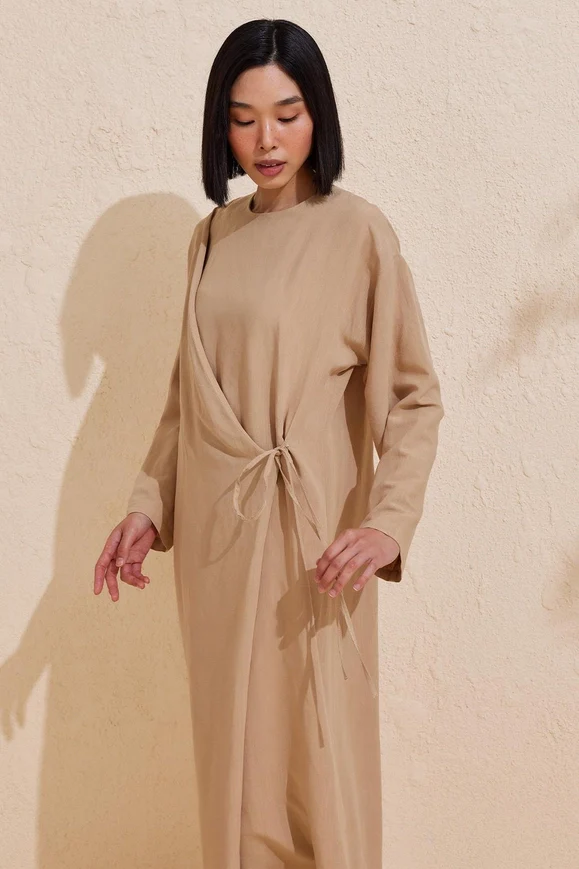 Enchanted Linen Wrap Dress - Image 4