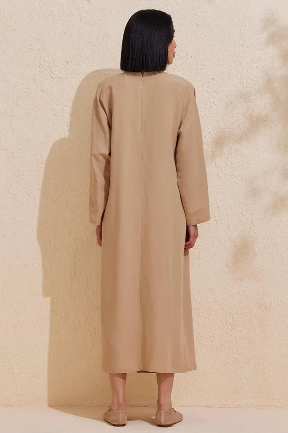 Enchanted Linen Wrap Dress - Image 5