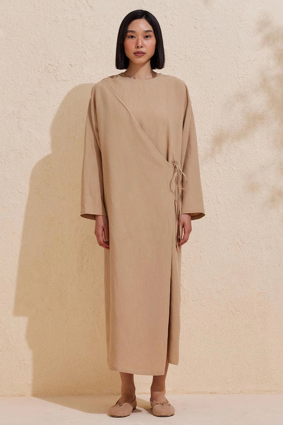 Enchanted Linen Wrap Dress - Image 6