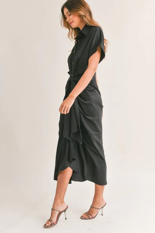 Malibu Dress Satin Short Sleeve - Image 7