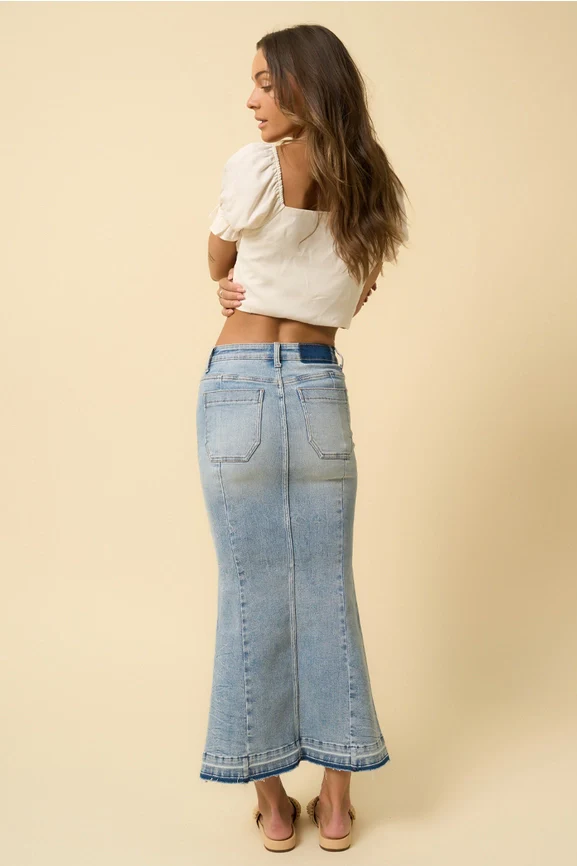 Forever Maxi Denim Skirt - Image 3