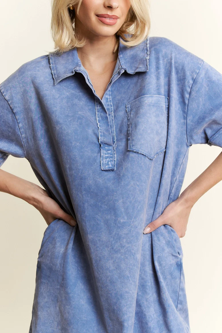 Mineral Wash Denim Dress - Image 3