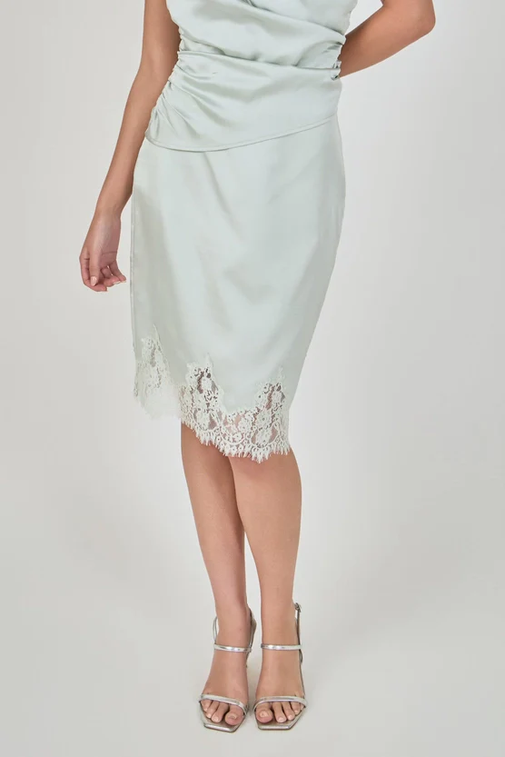 Minted Lace Slip Skirt - Image 3