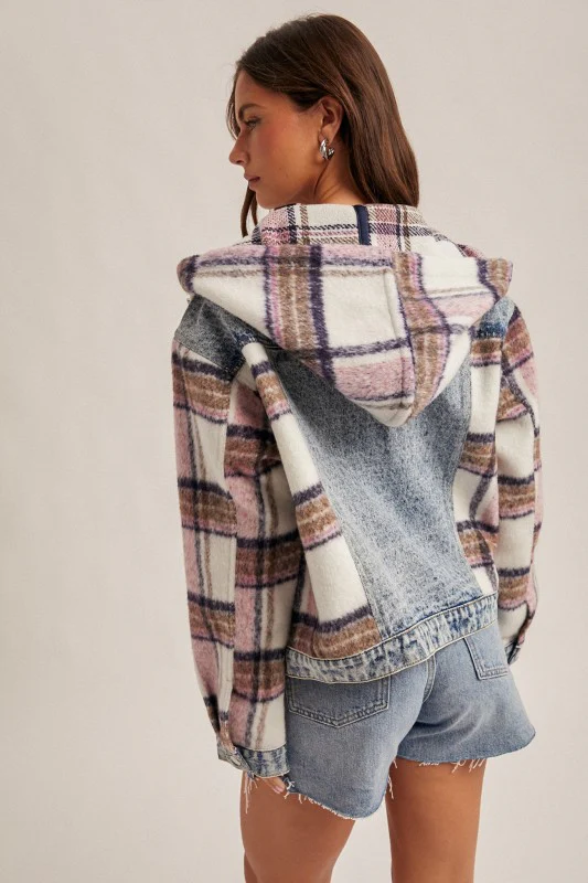 Playa Plaid Denim Jacket - Image 4