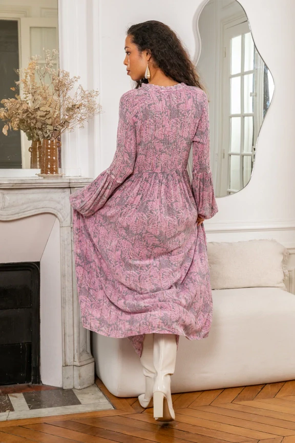 Hazy Smocked Maxi Dress - Image 4