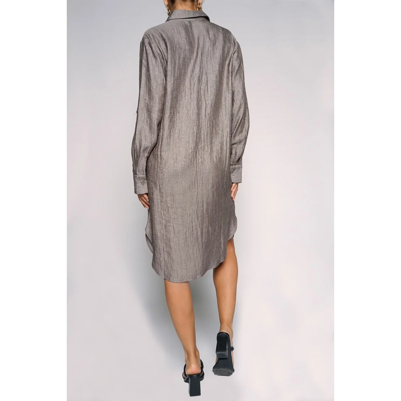 Crinkle Shirt Dress - Image 8