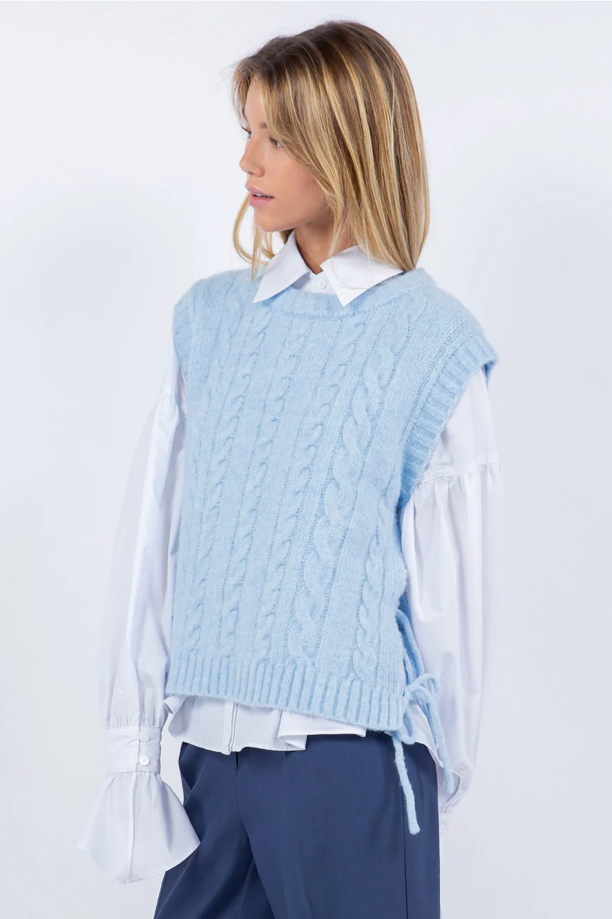 Baby Blue Knitted Vest - Image 2
