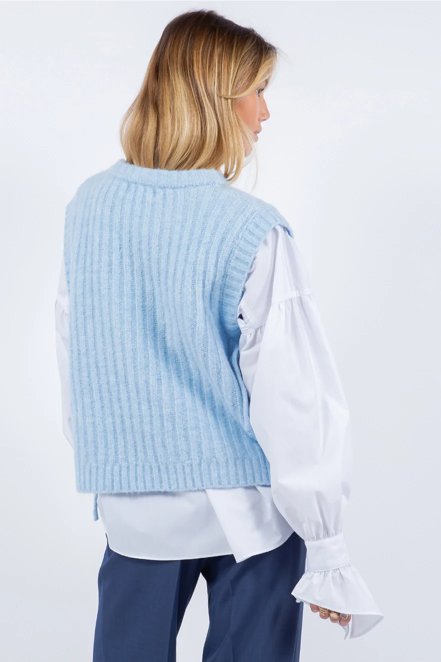Baby Blue Knitted Vest - Image 4